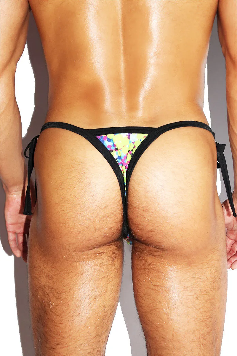 Beach Party Tied Up String Thong - Green