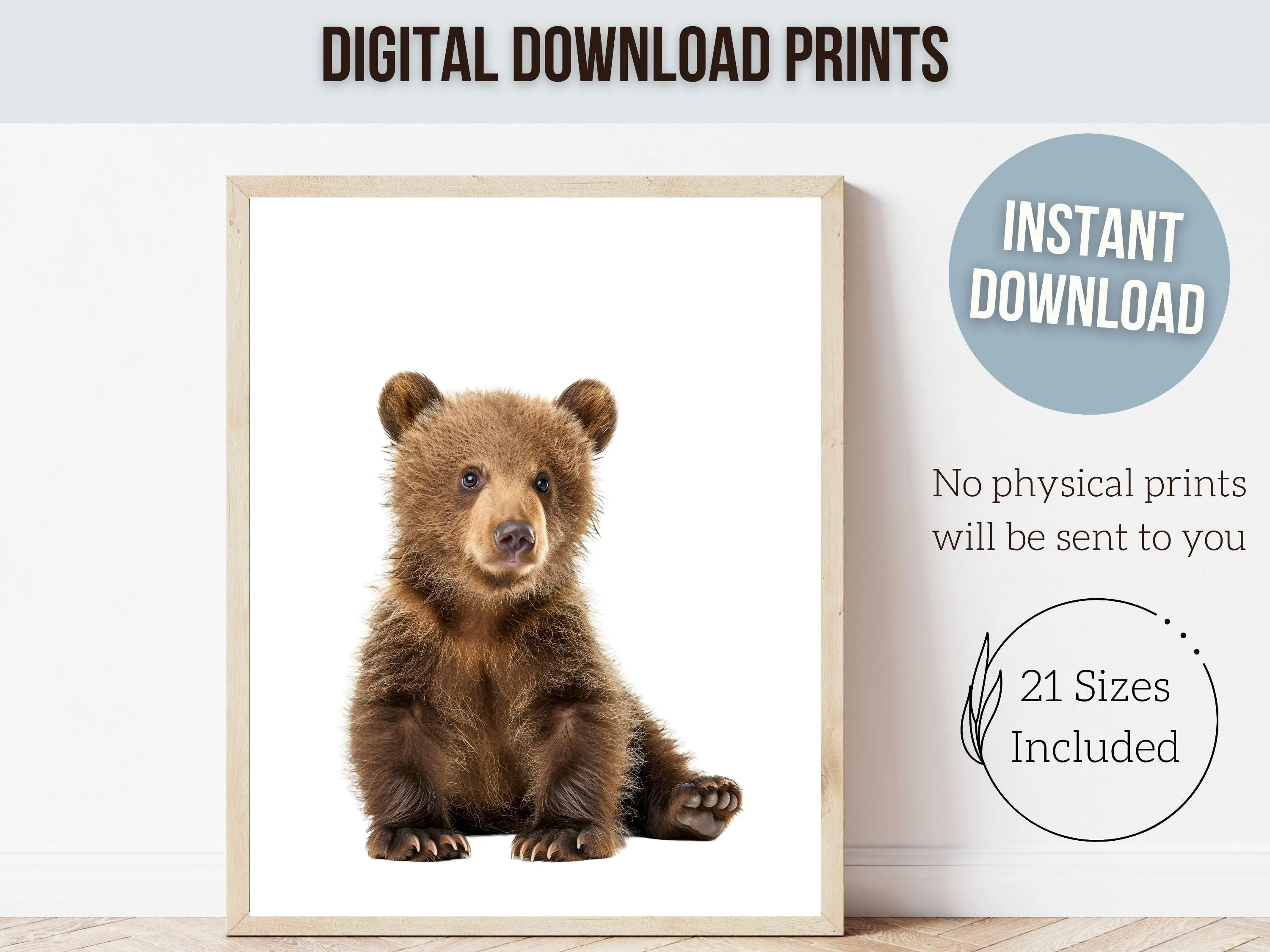 Brown Bear Nursery Prints - Set 1