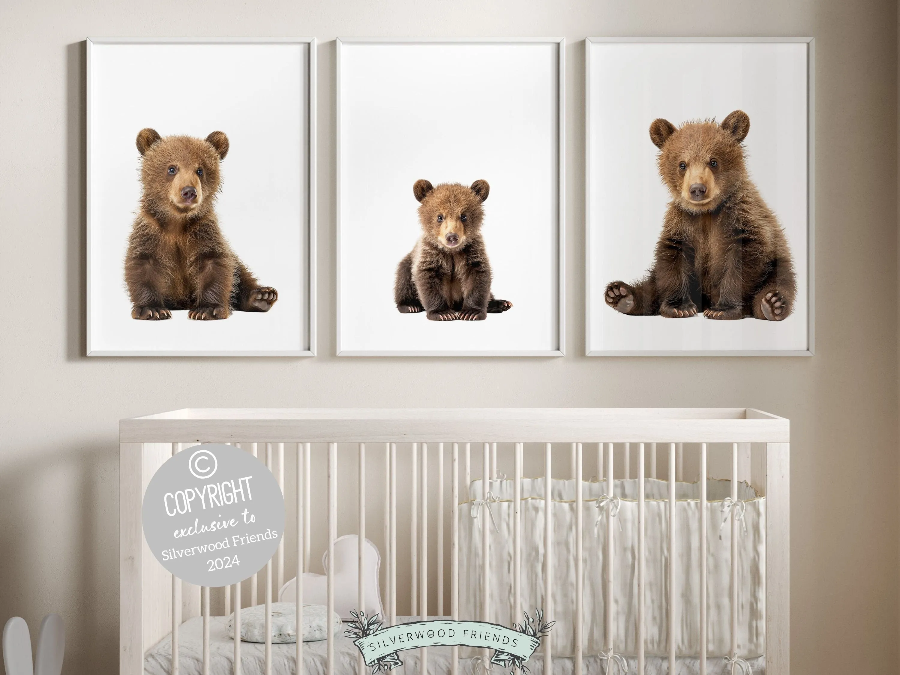 Brown Bear Nursery Prints - Set 1