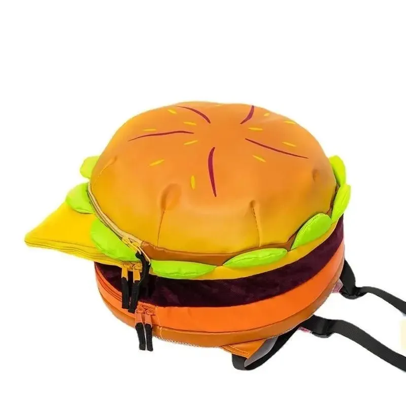 Cartoon Hamburger Schoolbag Plush Backpack Fashion Campus Steven Universe Bioworld Large Capacity Burger Plush Bag For Girl Gift