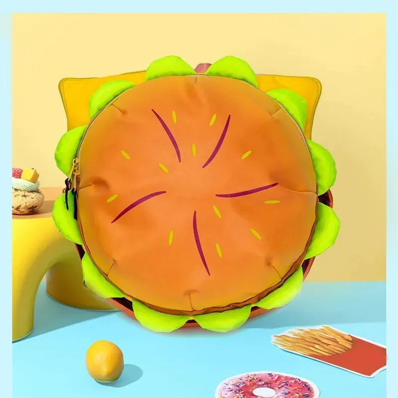 Cartoon Hamburger Schoolbag Plush Backpack Fashion Campus Steven Universe Bioworld Large Capacity Burger Plush Bag For Girl Gift