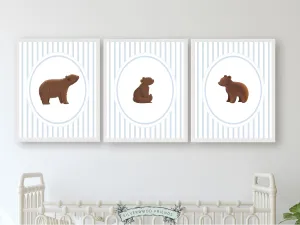 Chinoiserie Bear Nursery Prints - Set of 3