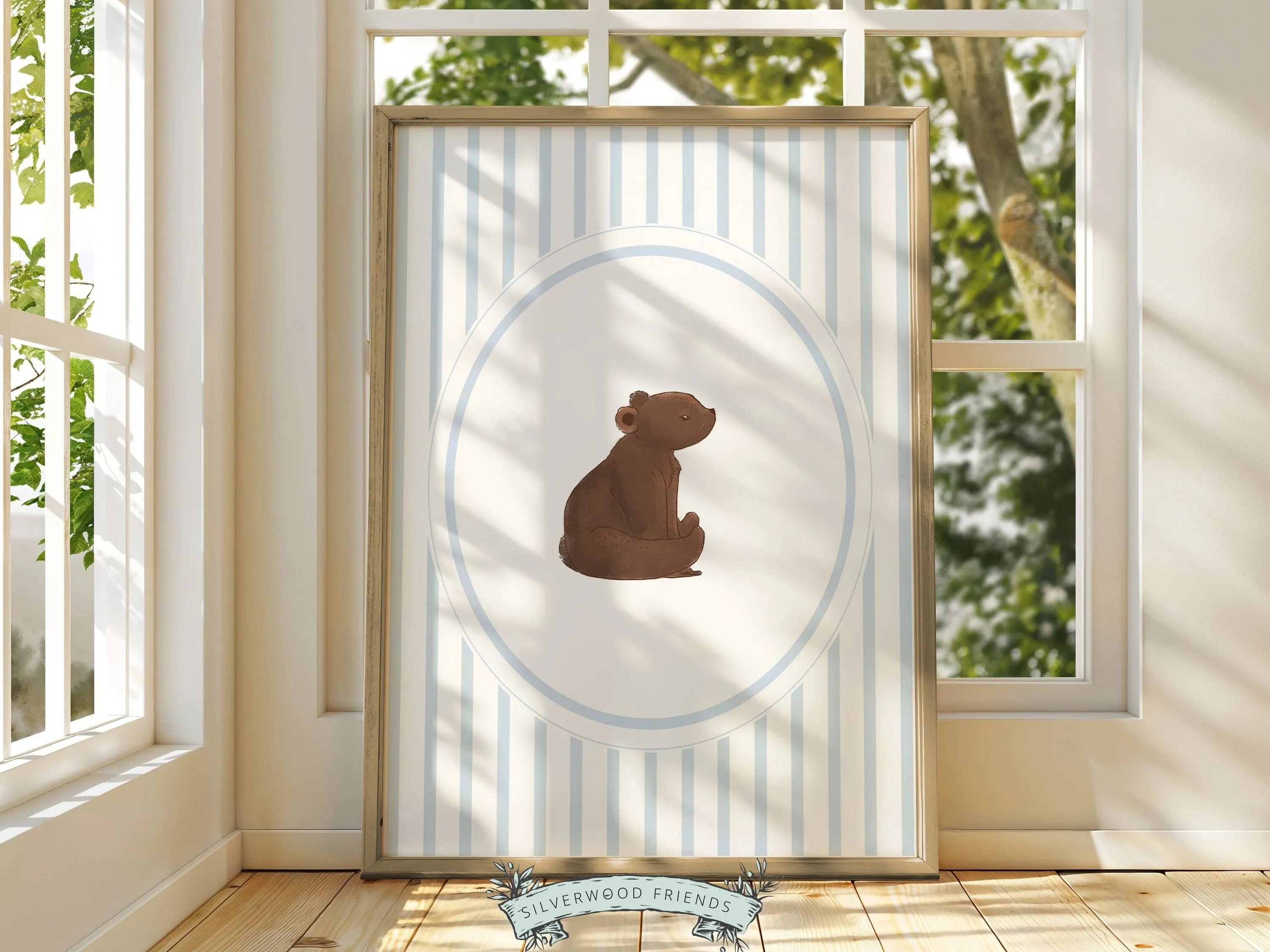Chinoiserie Bear Nursery Prints - Set of 3