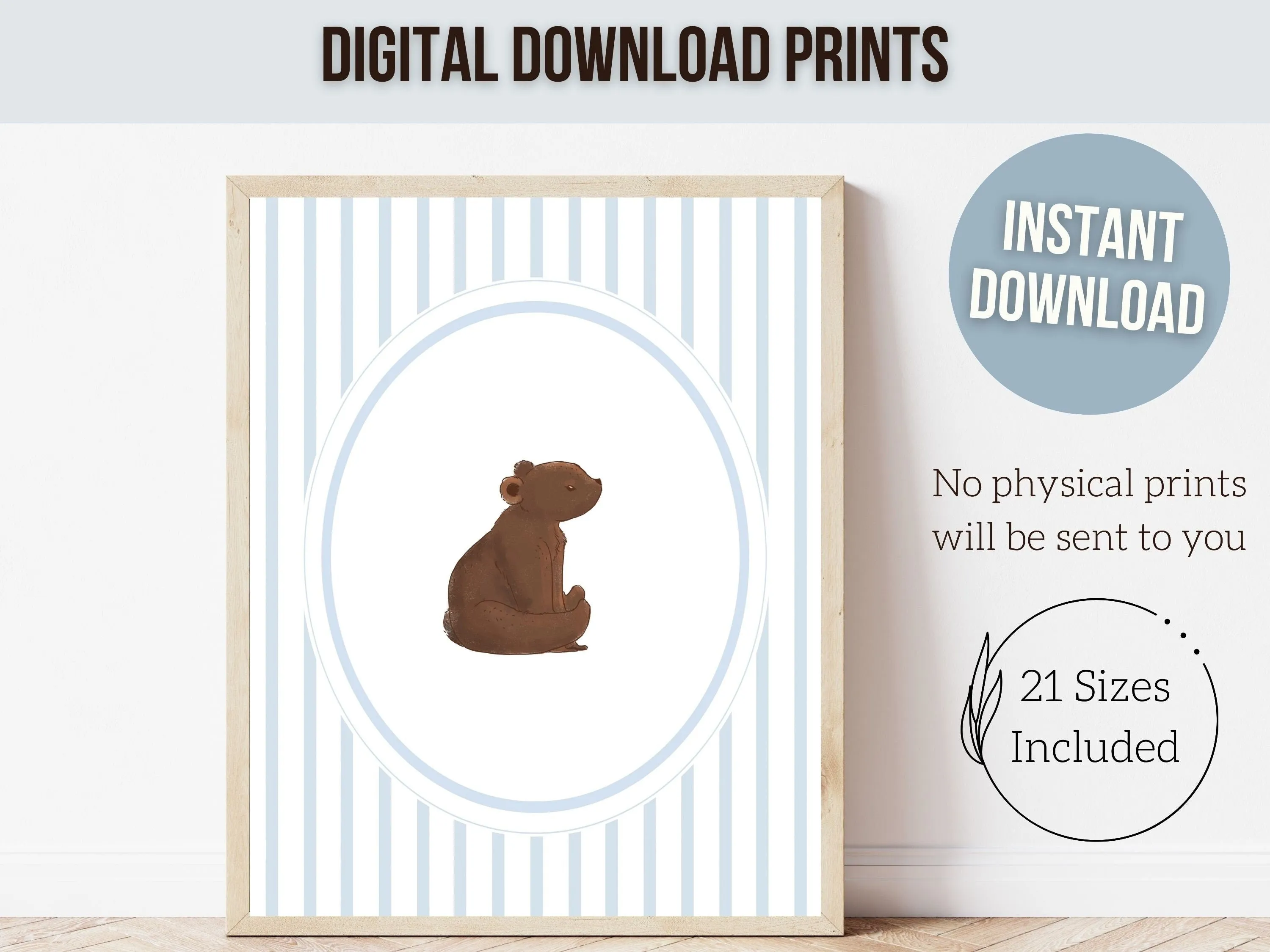 Chinoiserie Bear Nursery Prints - Set of 3