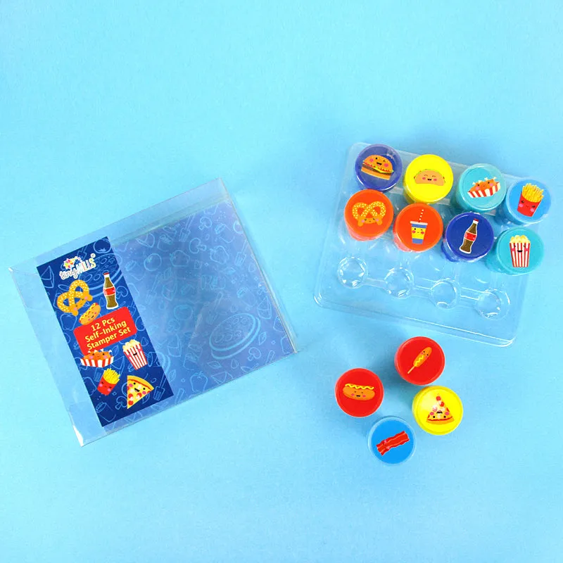 Cute Cartoon Food Stamp Kit for Kids - 12 Pcs