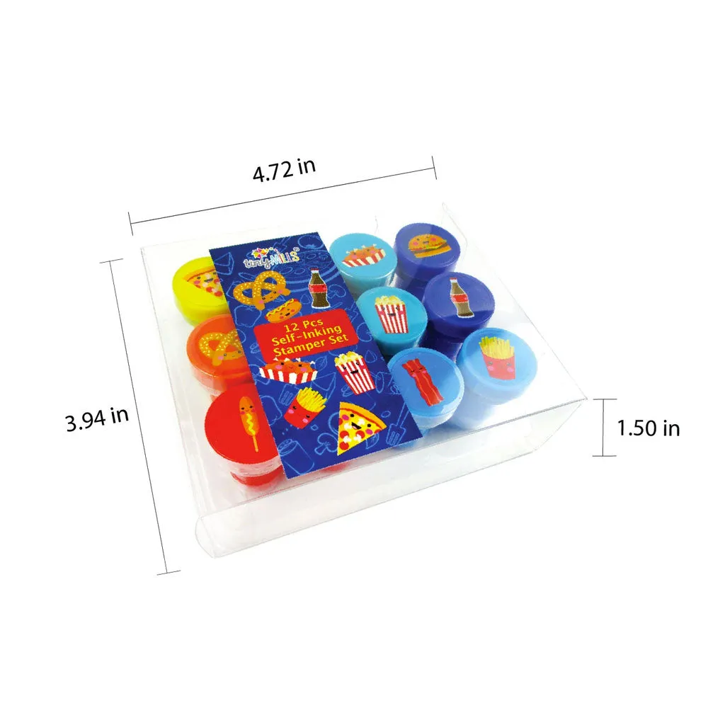 Cute Cartoon Food Stamp Kit for Kids - 12 Pcs