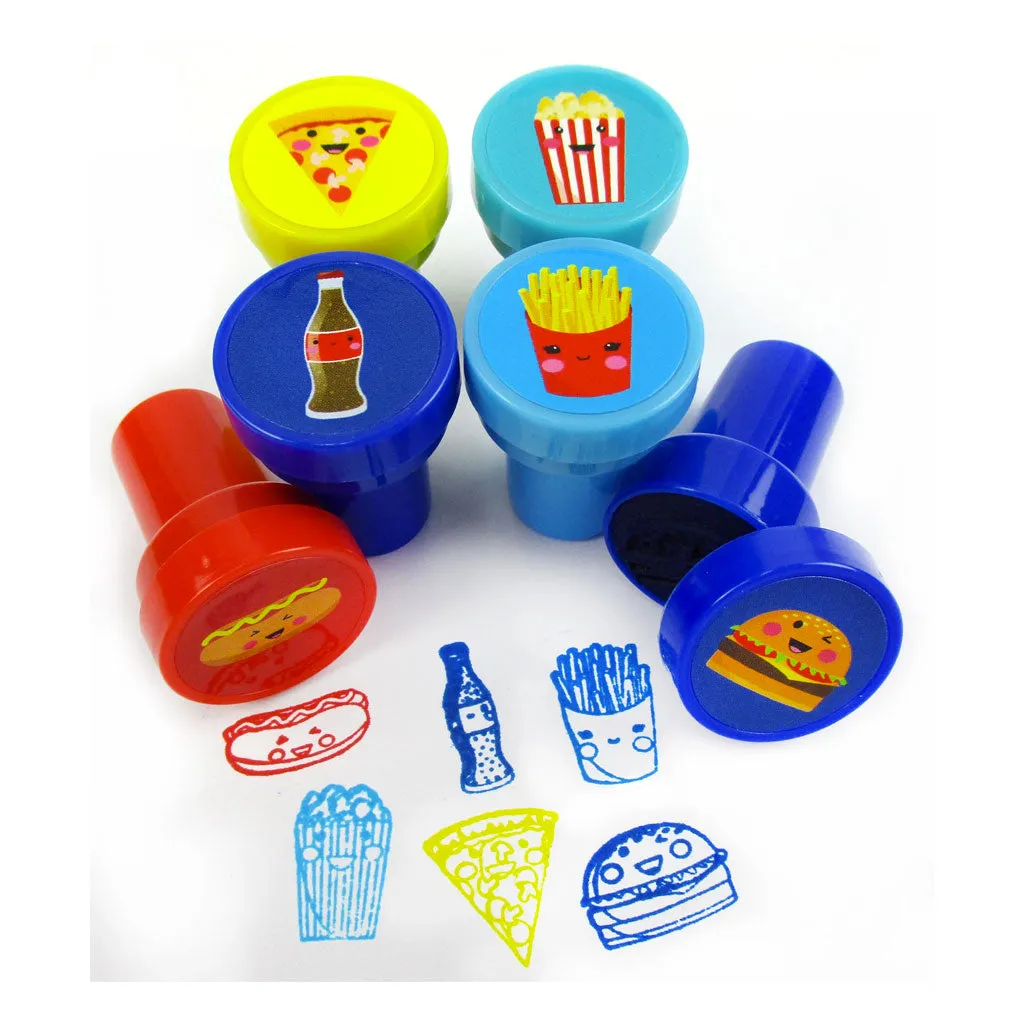Cute Cartoon Food Stamp Kit for Kids - 12 Pcs