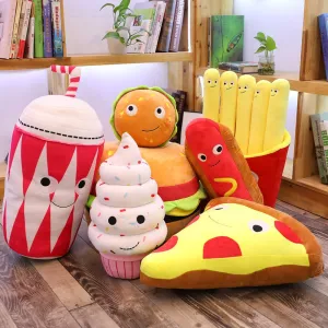 Cute Cartoon Plush hamburger ice cream french fries toy