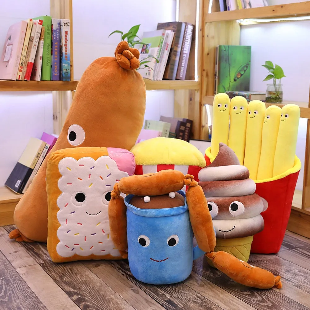 Cute Cartoon Plush hamburger ice cream french fries toy