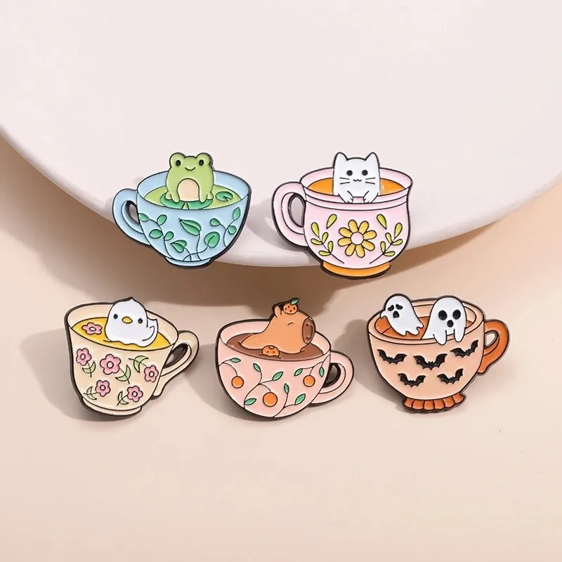 Cute Pastoral Pin Cartoon Hamburger Frog Alloy Unisex Brooches