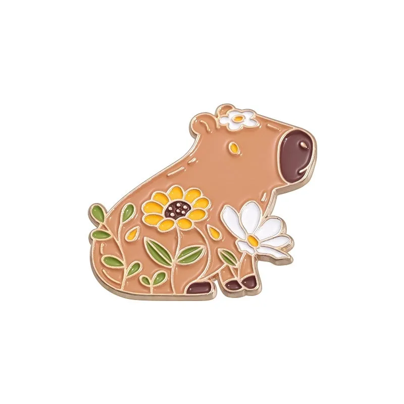Cute Pastoral Pin Cartoon Hamburger Frog Alloy Unisex Brooches