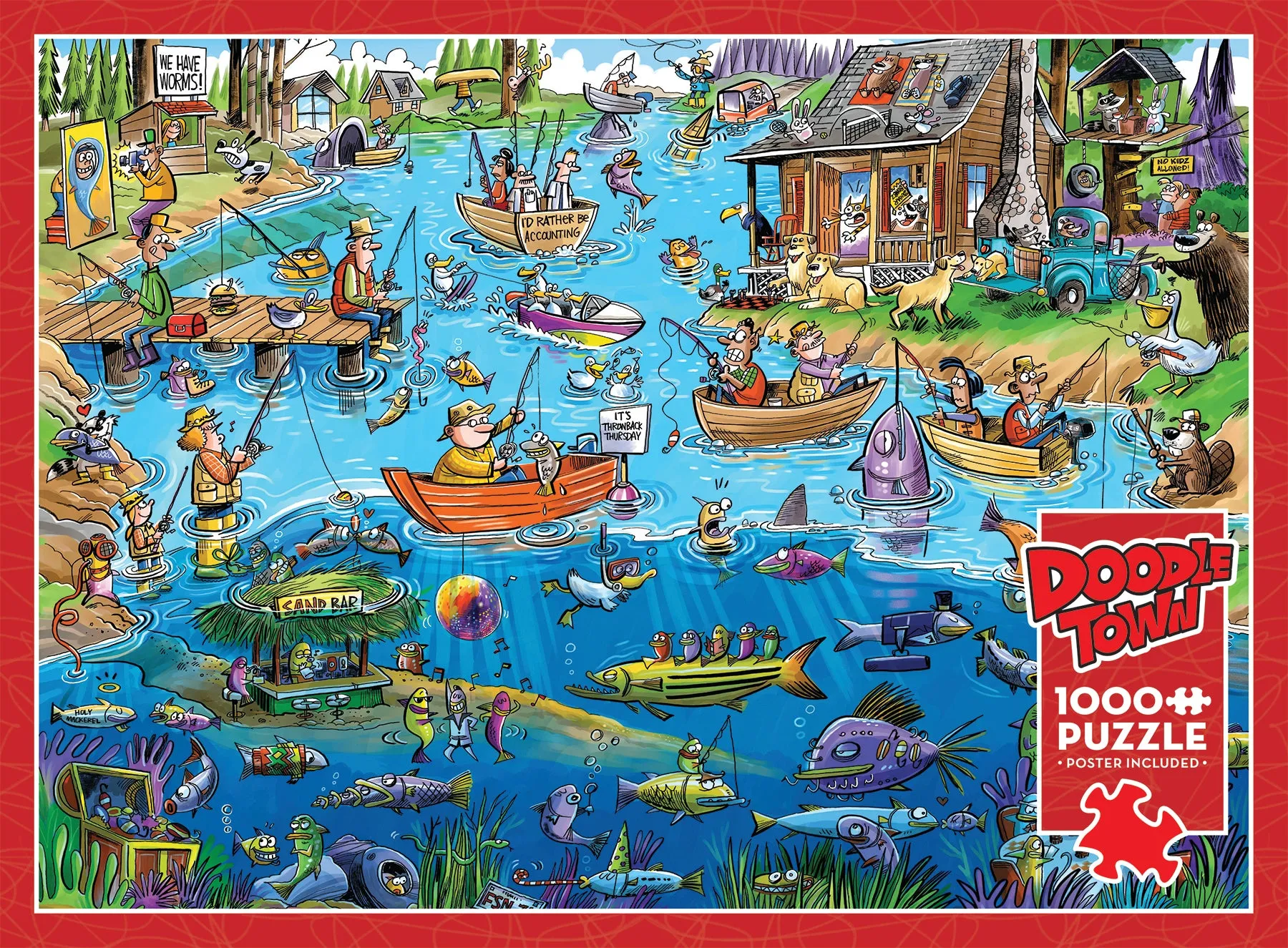 DoodleTown Gone Fishing 1000 Piece Puzzle
