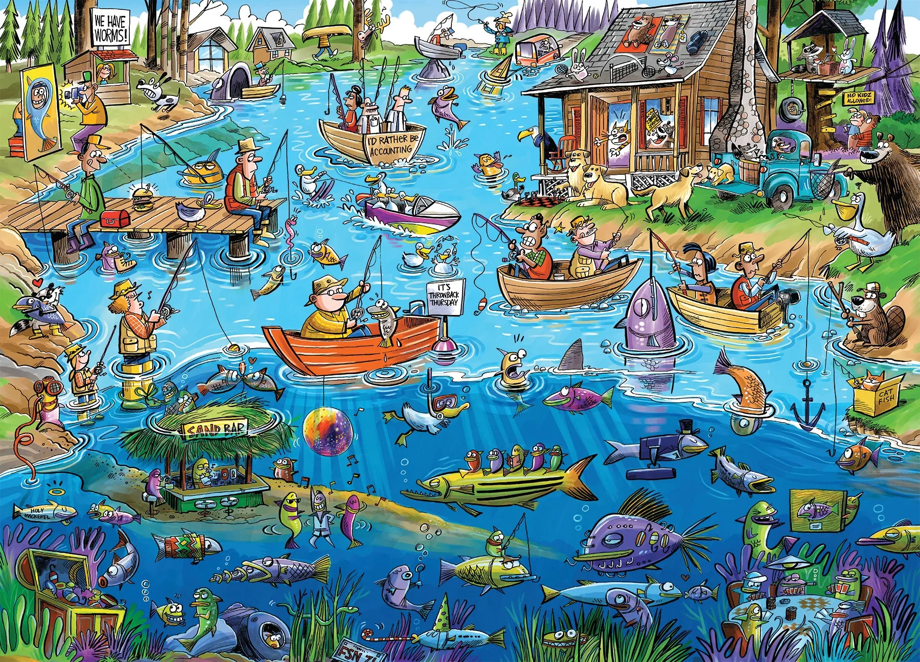 DoodleTown Gone Fishing 1000 Piece Puzzle