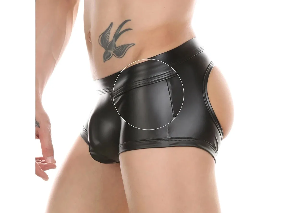 Gay Boxer Briefs | CIOKICX Faux Leather Cheeky Thong Boxers
