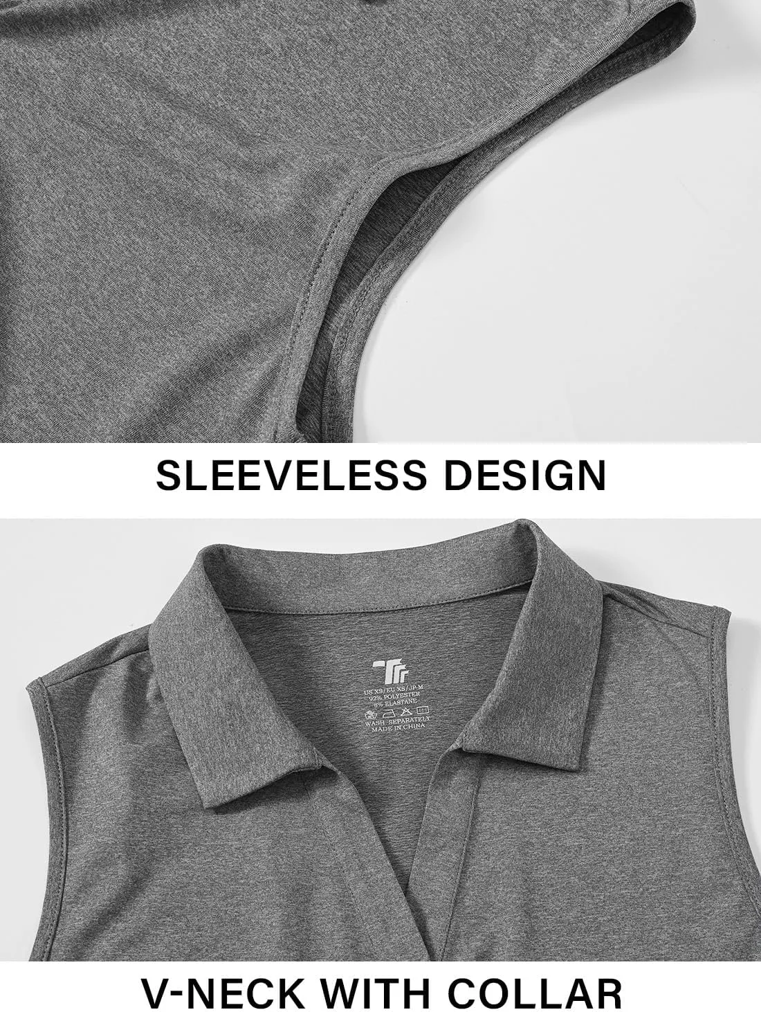 Gopune Women's Sleeveless Golf Shirts Quick Dry Lightweight UPF 50  Tennis Polo Shirts Collared V-Neck Tank Tops