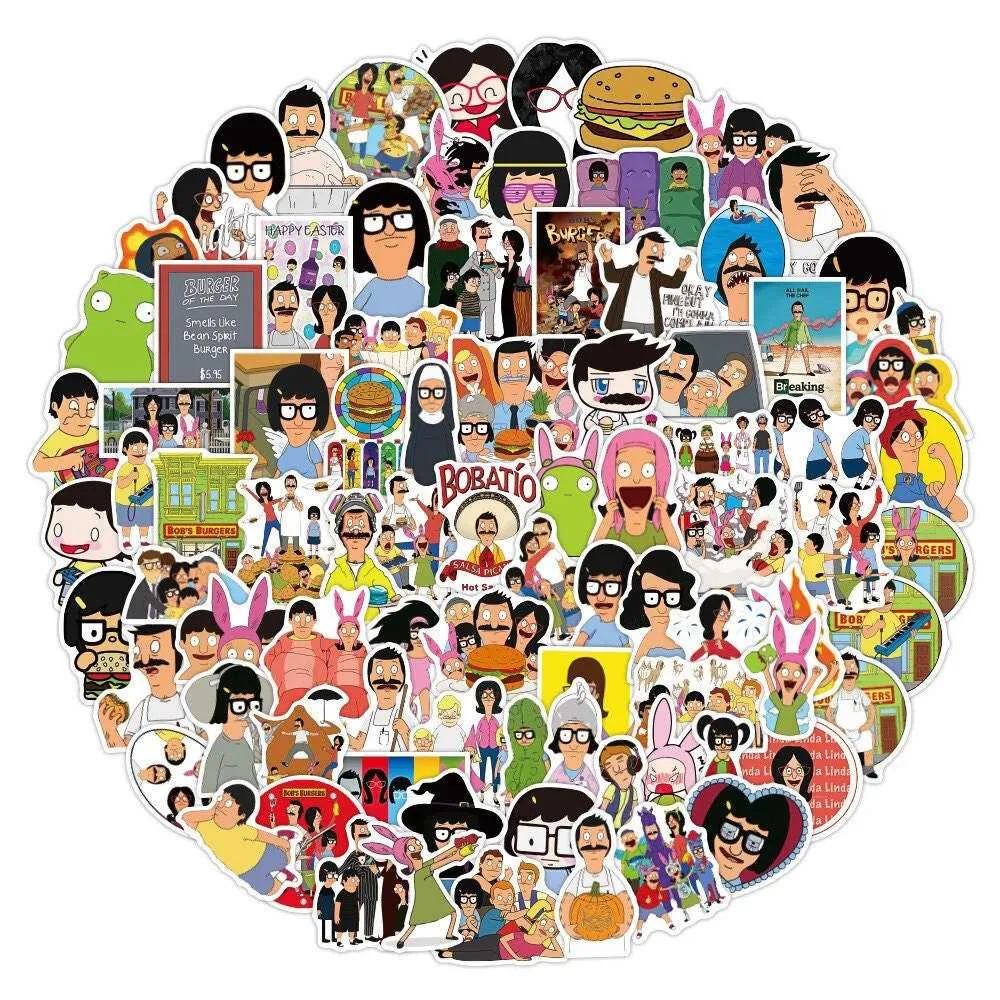 Hamburger Graffiti Sticker Notebook - Waterproof Custom Sticker