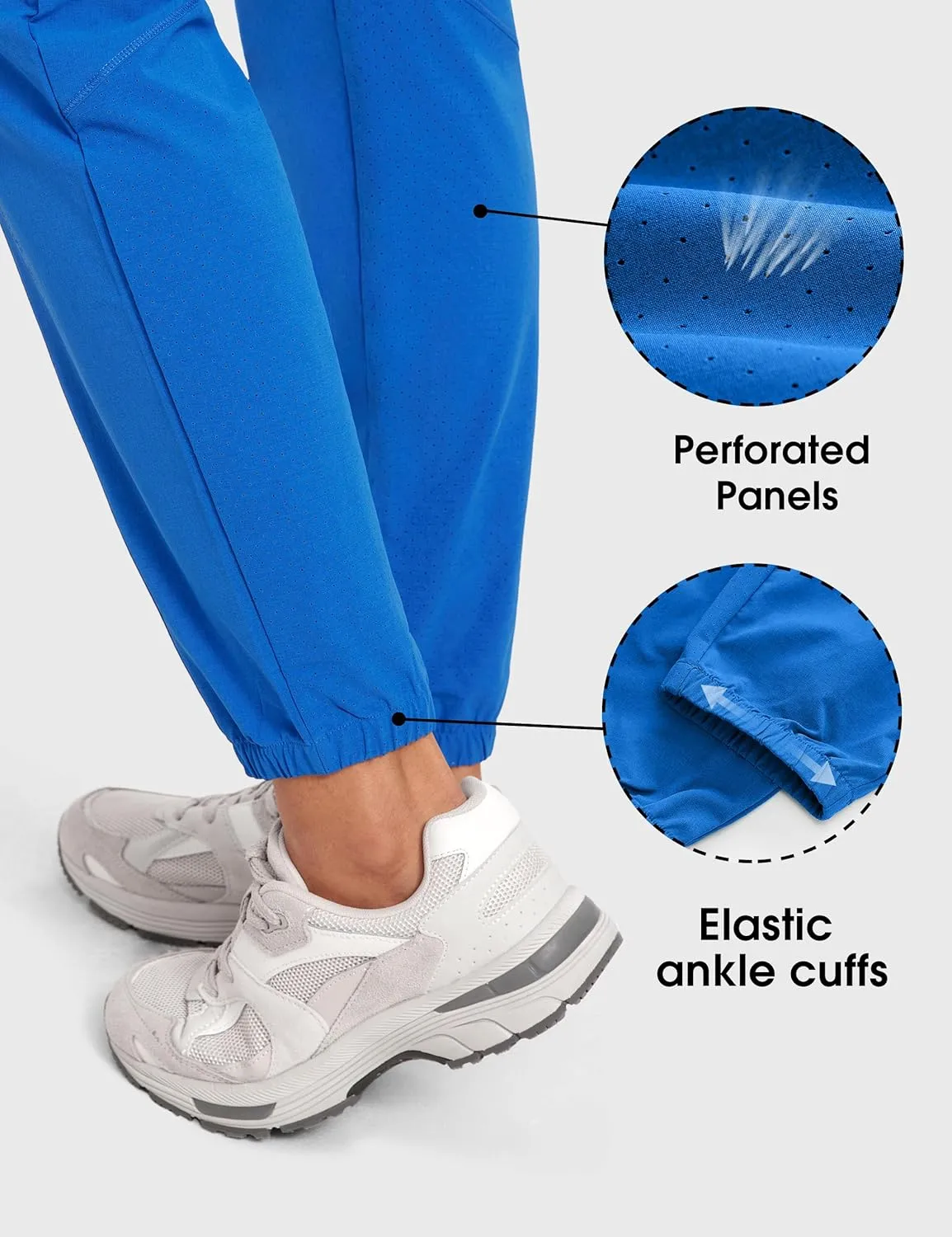 High Waisted Jogger Scrub Pants for Women with 5 Pockets Drawstring Medical Work Pants Breathable