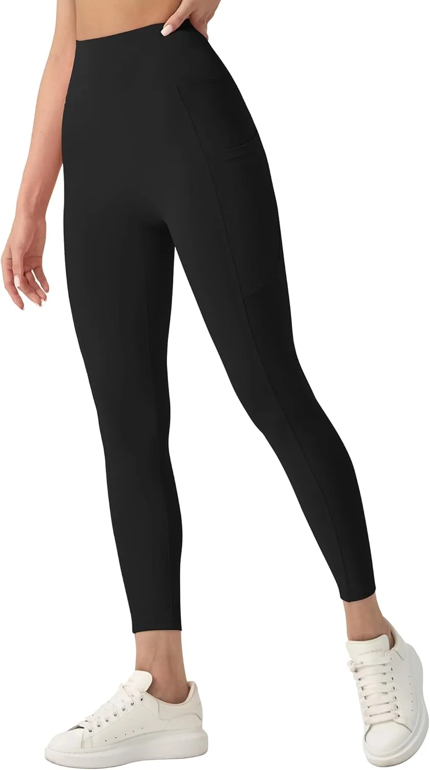 High Waisted Leggings for Women - No Front Seam Tummy Control Yoga Pants for Workout Running No See Through