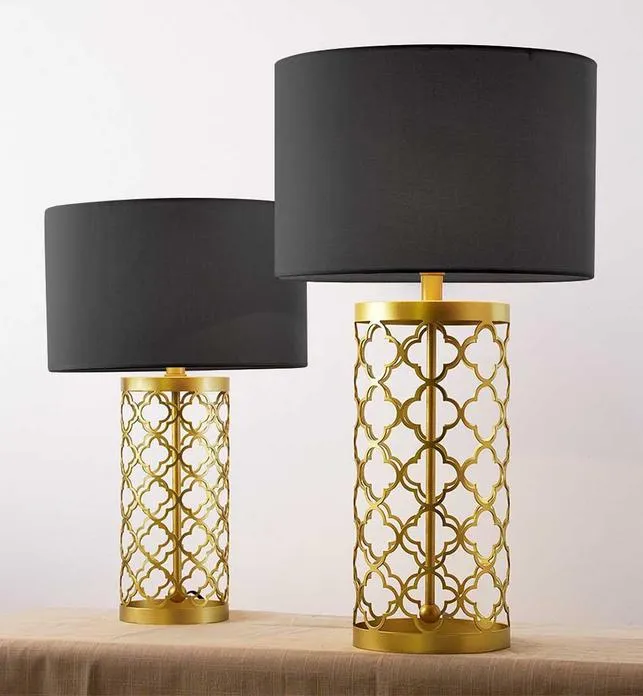 HOLLOWED TABLE LAMP WITH DARK SHADE