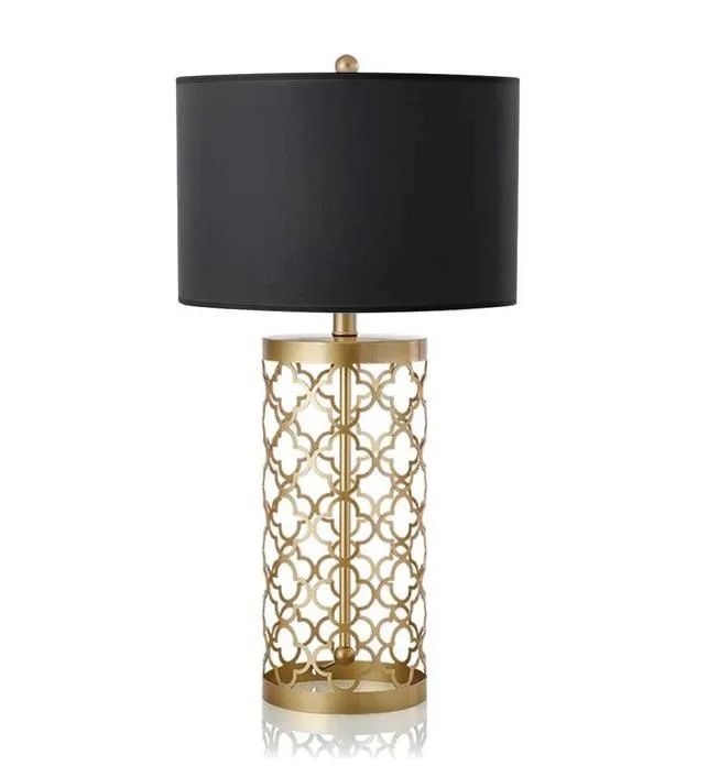 HOLLOWED TABLE LAMP WITH DARK SHADE