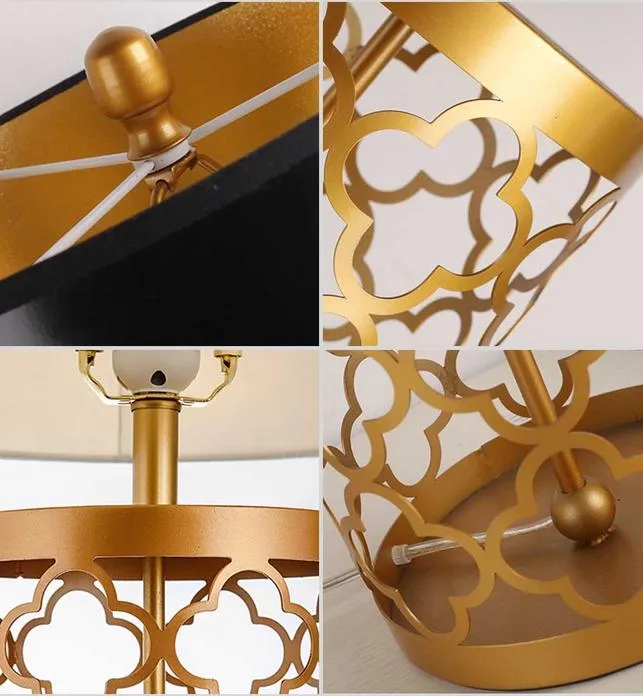HOLLOWED TABLE LAMP WITH DARK SHADE