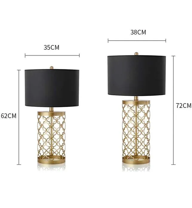 HOLLOWED TABLE LAMP WITH DARK SHADE