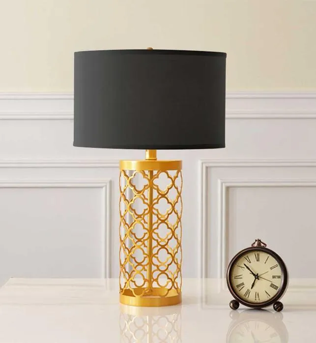 HOLLOWED TABLE LAMP WITH DARK SHADE