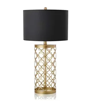 HOLLOWED TABLE LAMP WITH DARK SHADE