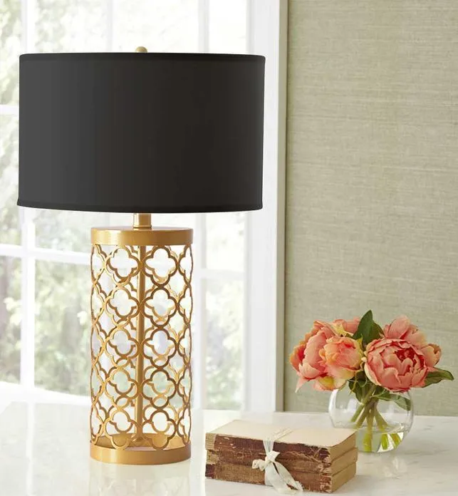 HOLLOWED TABLE LAMP WITH DARK SHADE