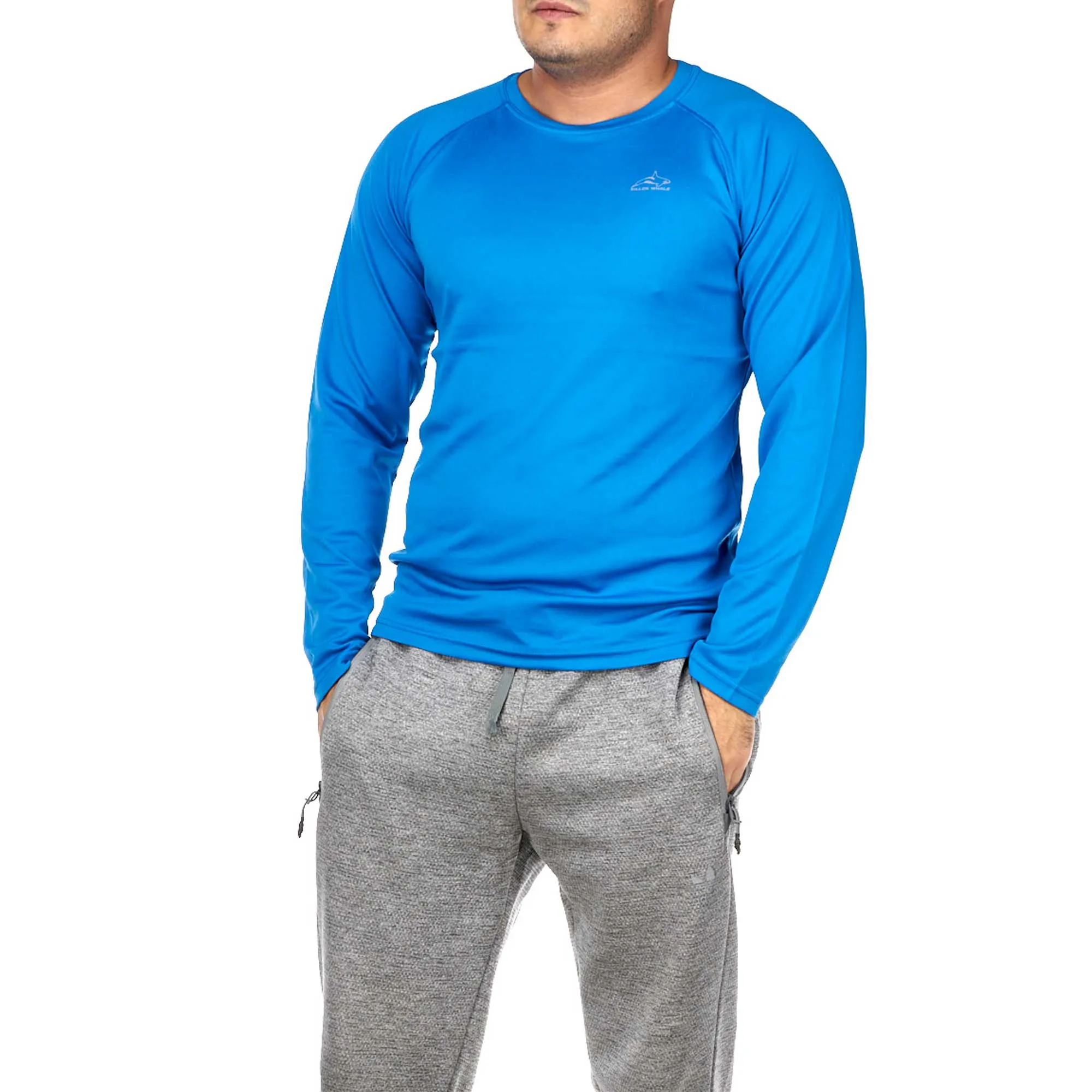 Killer Whale Running Top Men's Long Sleeve T Shirt Light Weight UPF 50