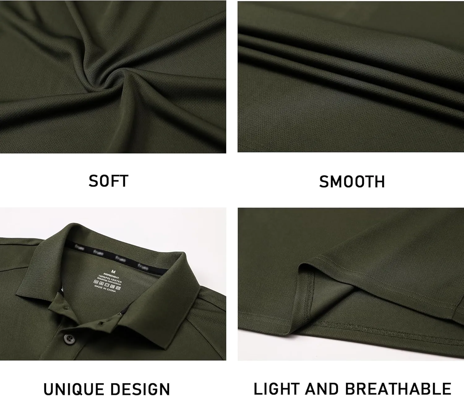 Mens 3 Pack Polo Shirt Moisture Wicking Quick Dry Performance Athletic Short Sleeve Golf Shirt