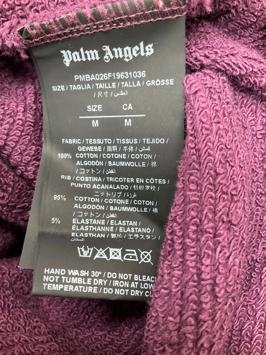 Palm Angels Purple Teddy Bear Print Sweatshirt UK M