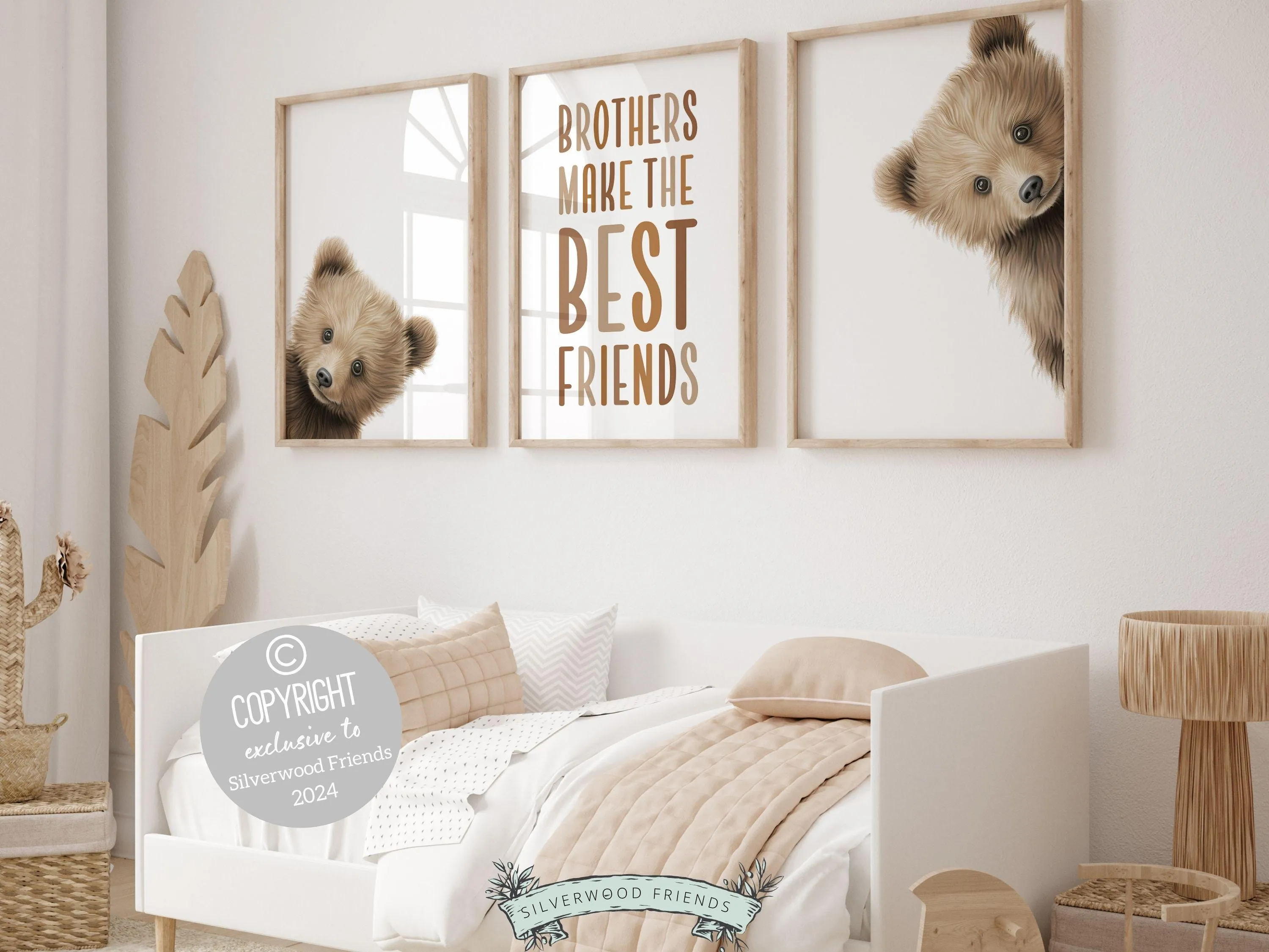 Peeking Bear Brothers Nursery Prints