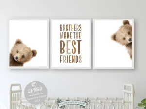 Peeking Bear Brothers Nursery Prints
