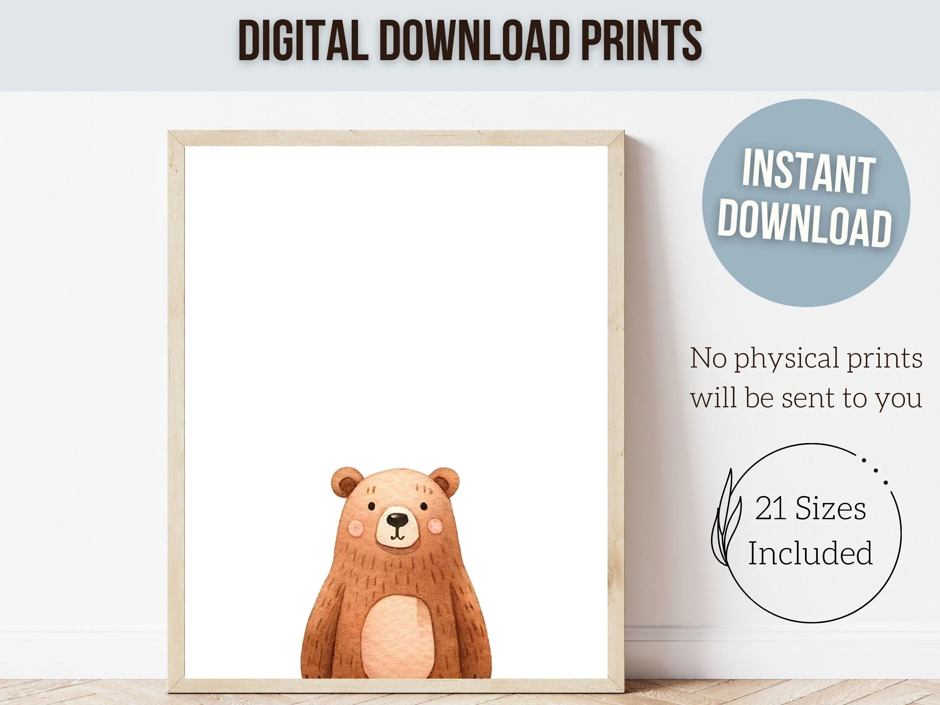 Peeking Bear Nursery Print - Family 3