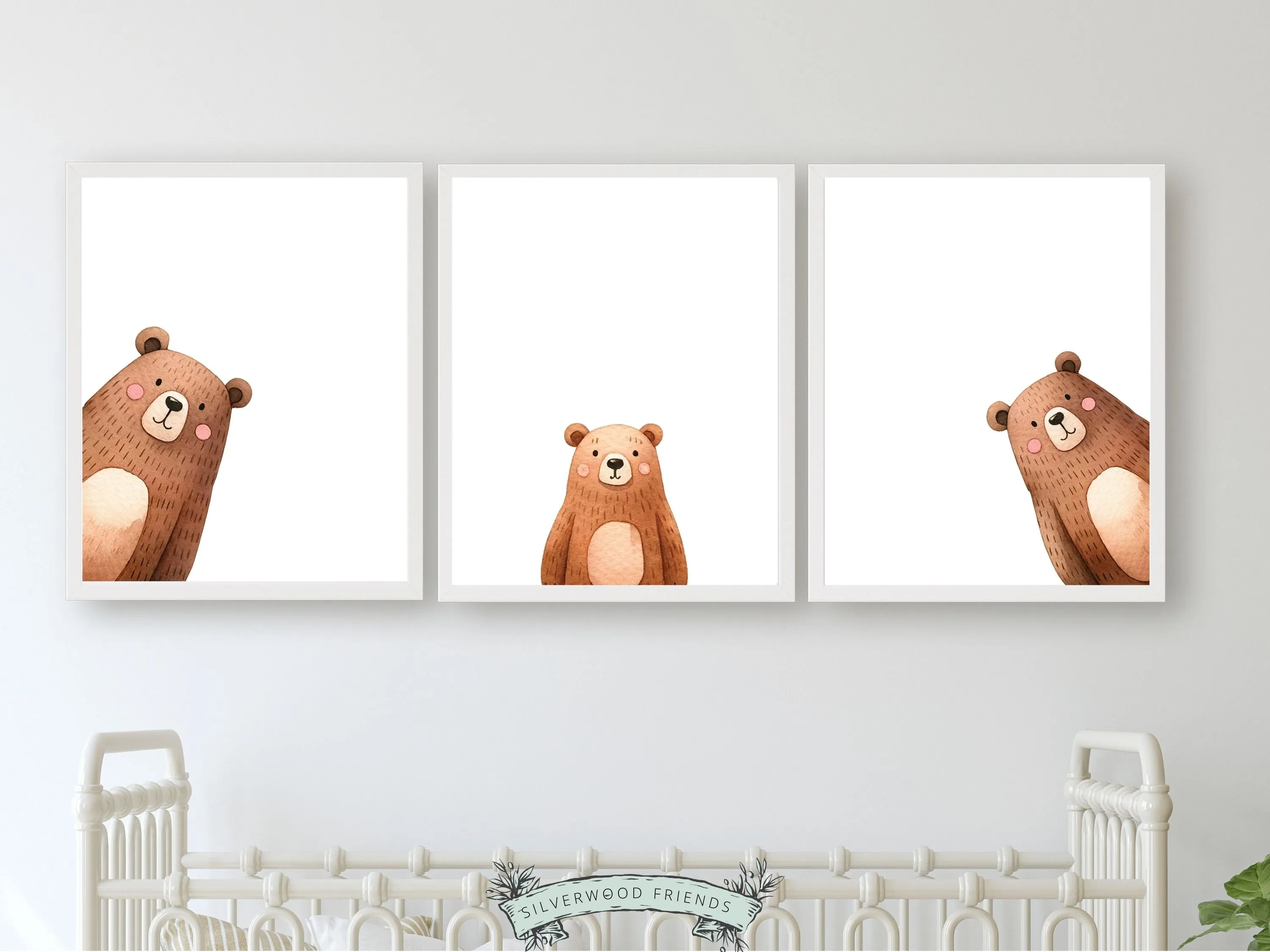 Peeking Bear Nursery Print - Family 3