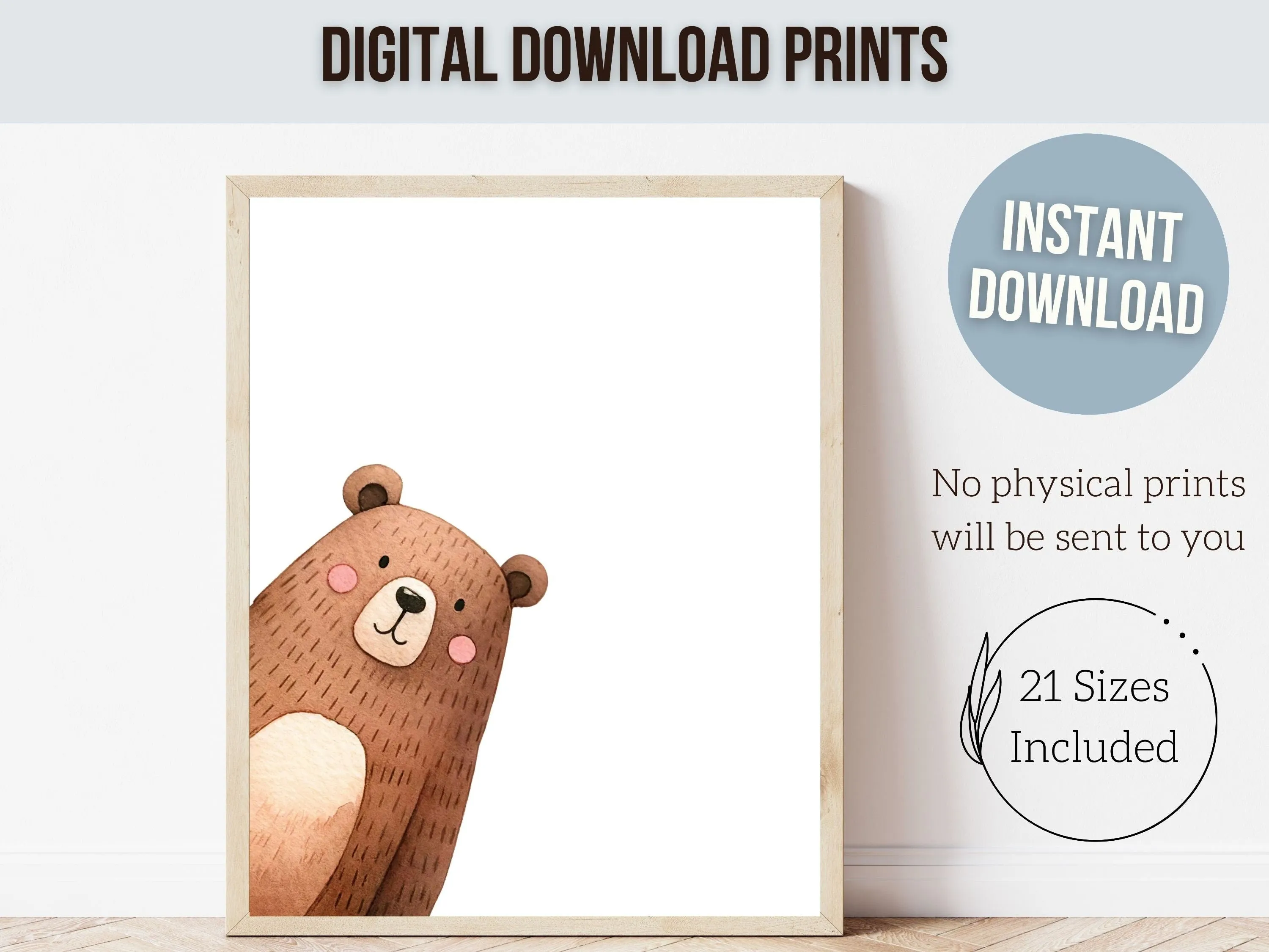 Peeking Bear Nursery Print - Family 6
