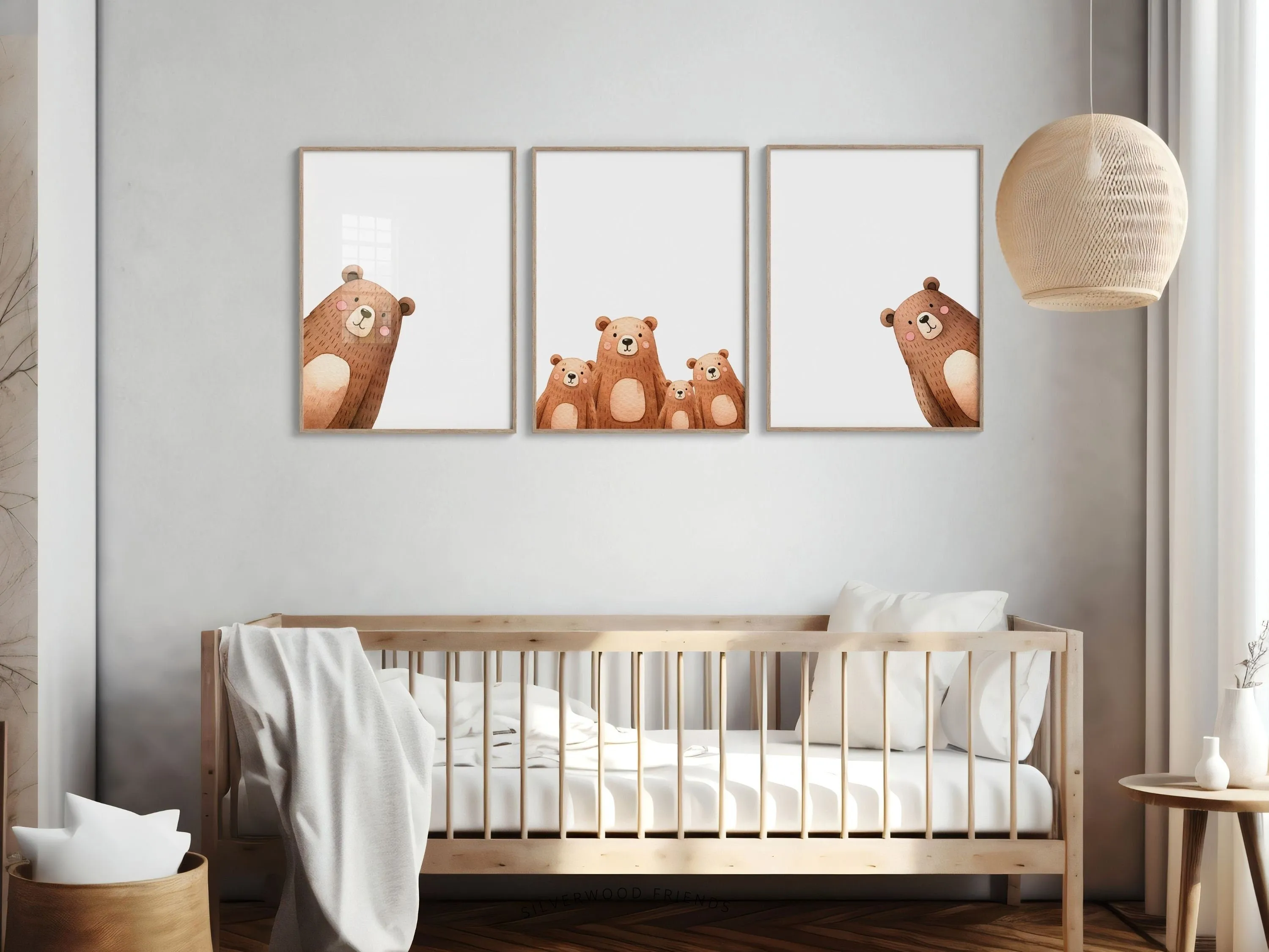 Peeking Bear Nursery Print - Family 6