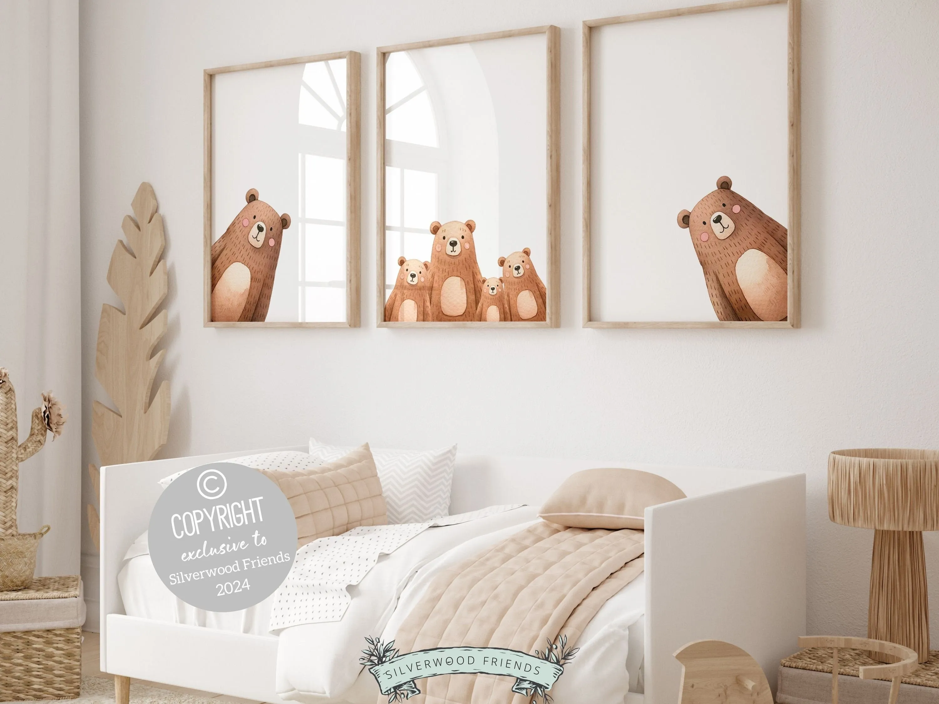 Peeking Bear Nursery Print - Family 6