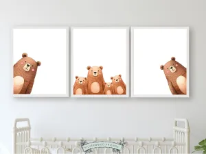 Peeking Bear Nursery Print - Family 6