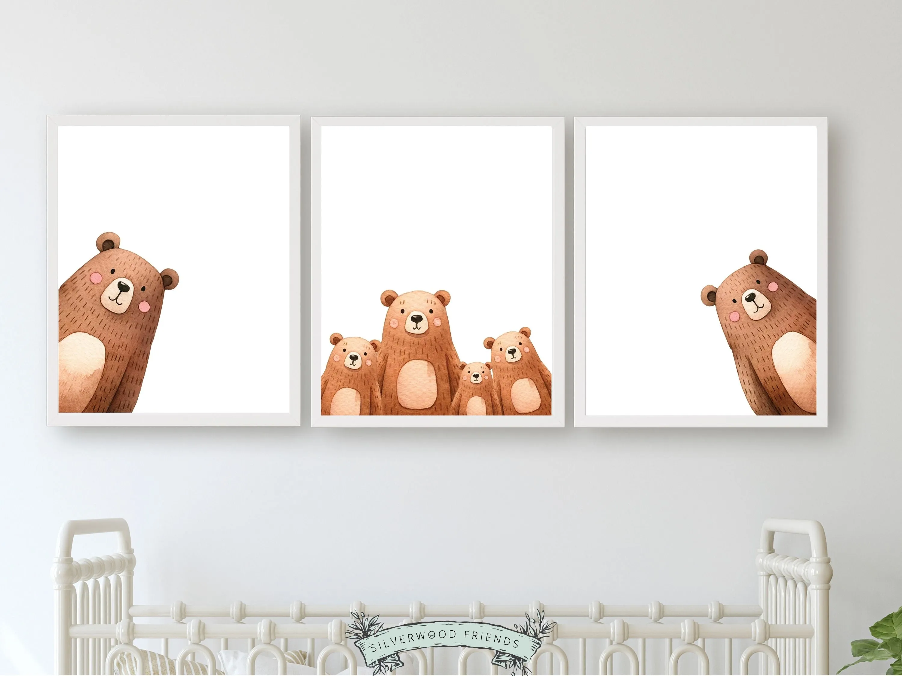Peeking Bear Nursery Print - Family 6