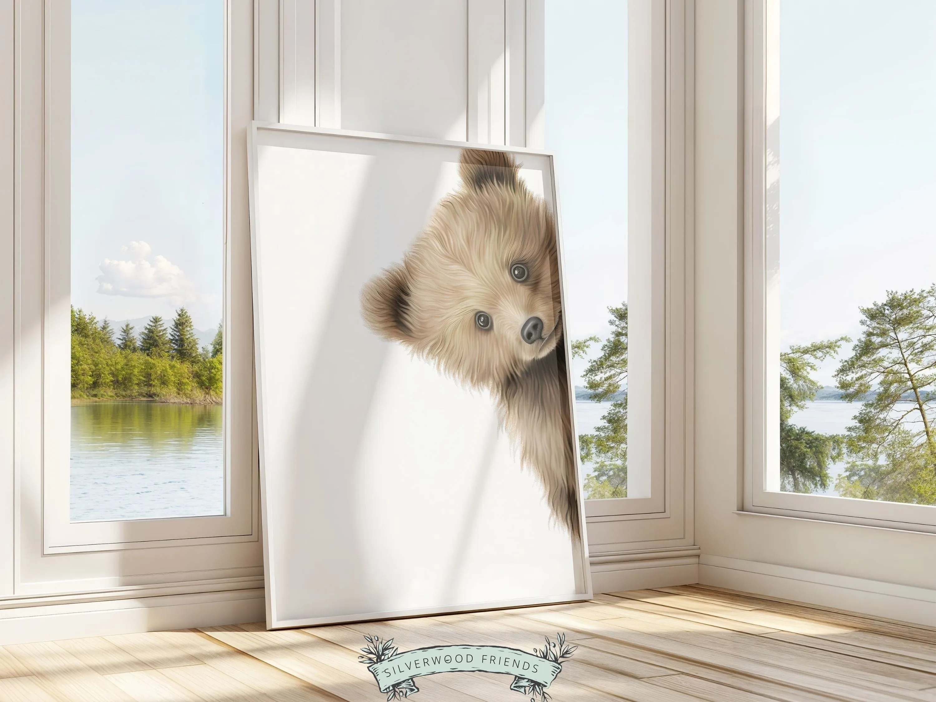 Peeking Bear Nursery Print