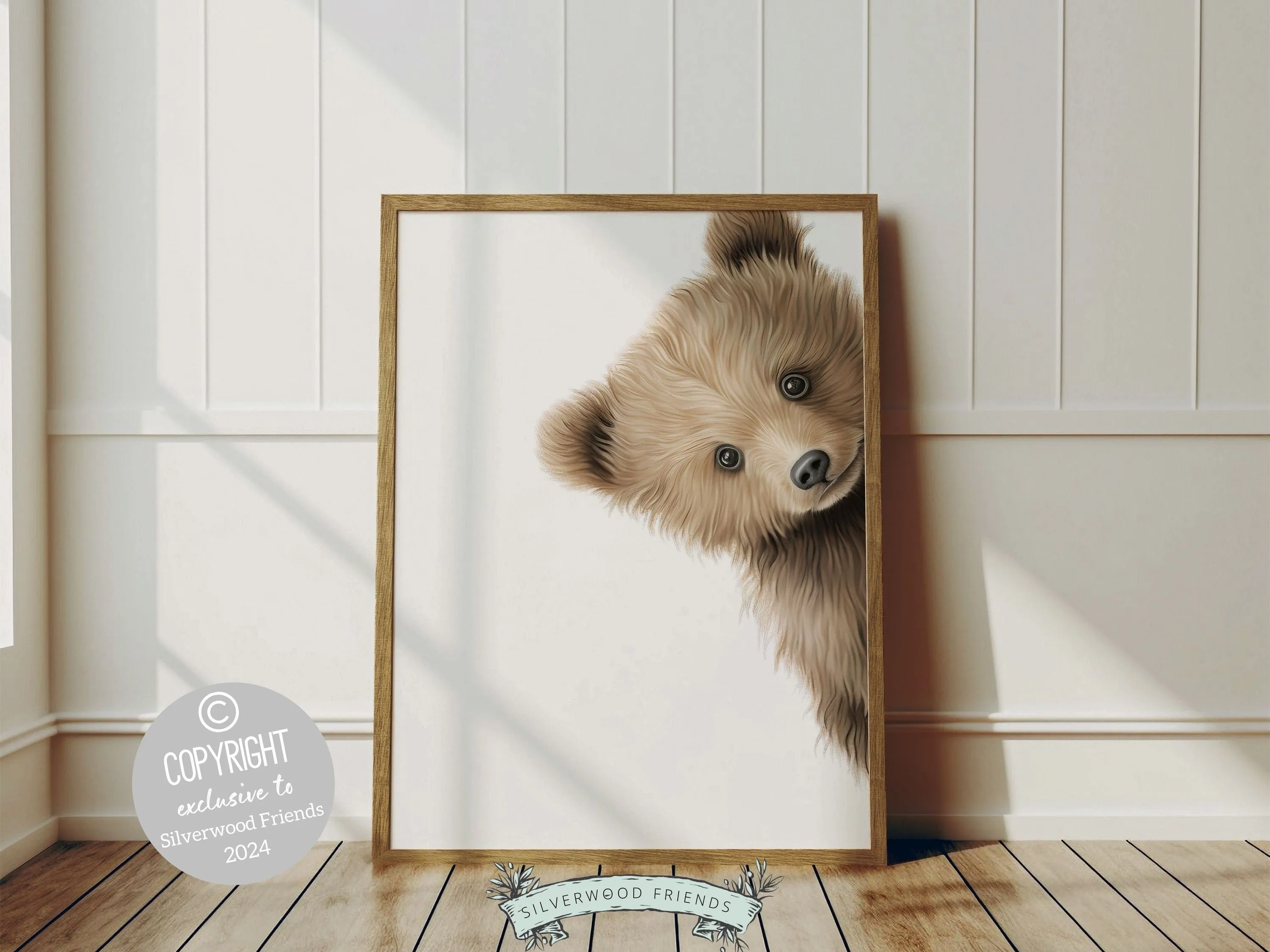 Peeking Bear Nursery Print