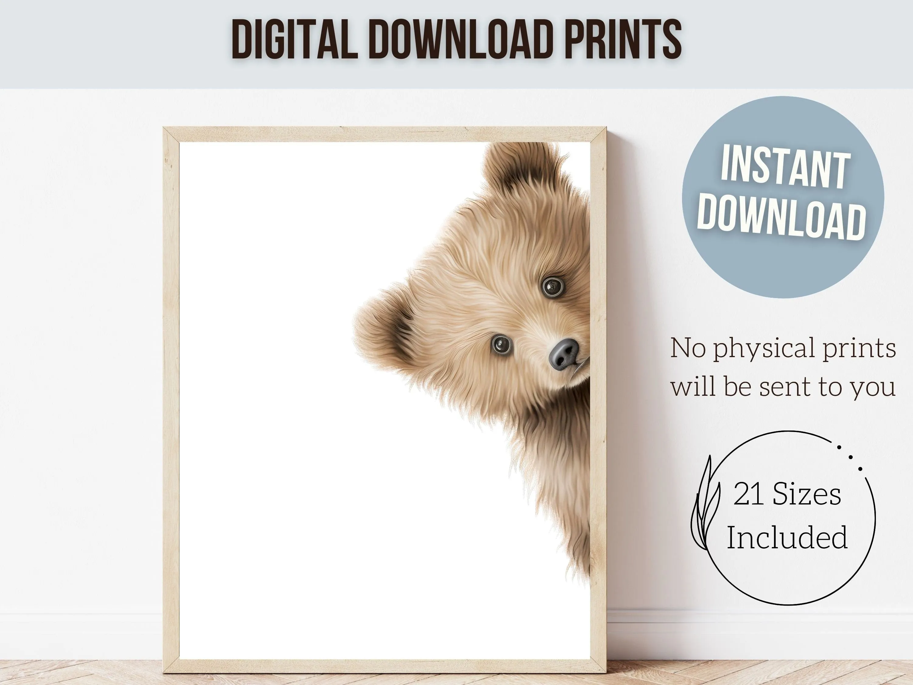 Peeking Bear Nursery Print