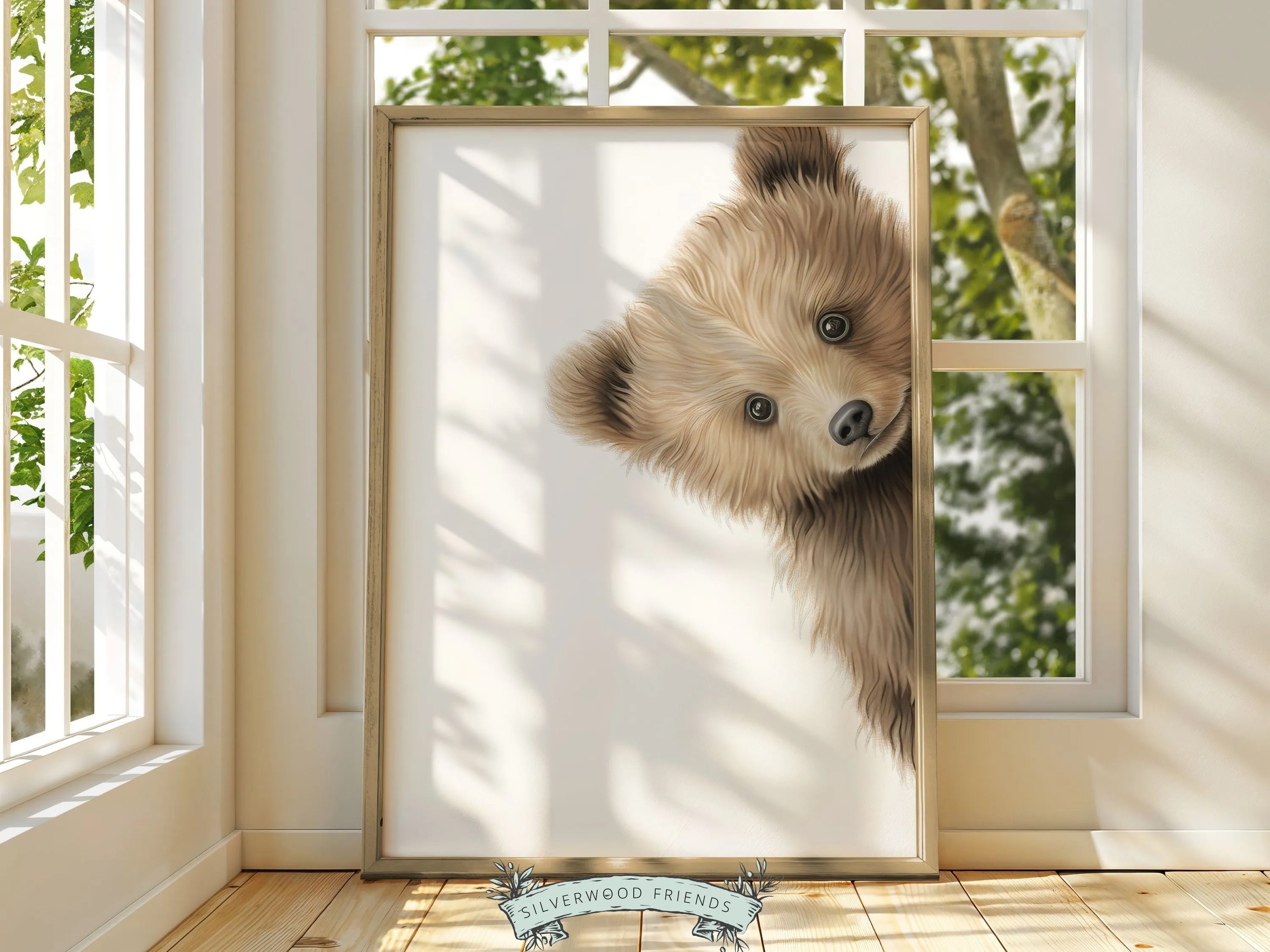 Peeking Bear Nursery Print