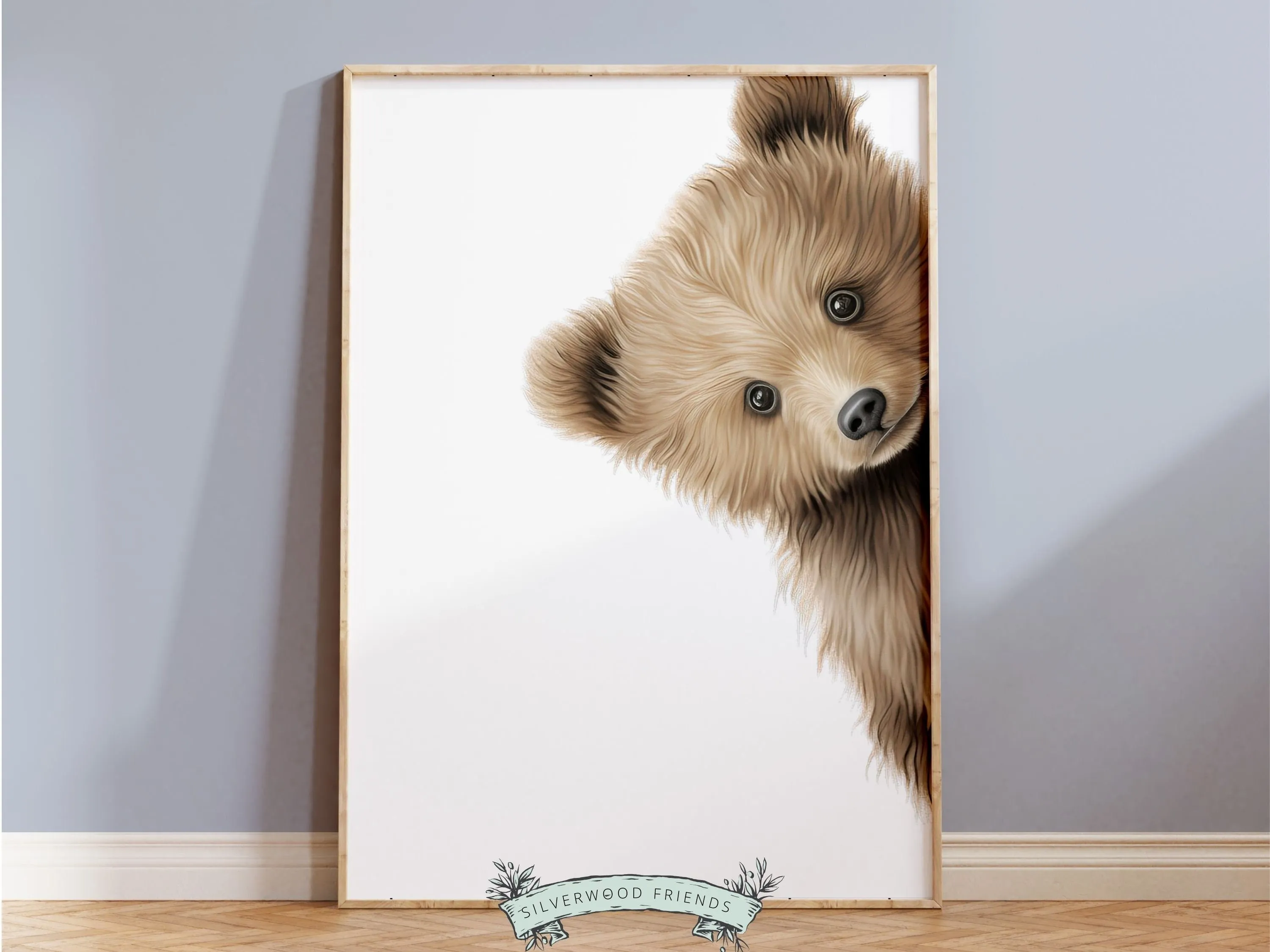 Peeking Bear Nursery Print