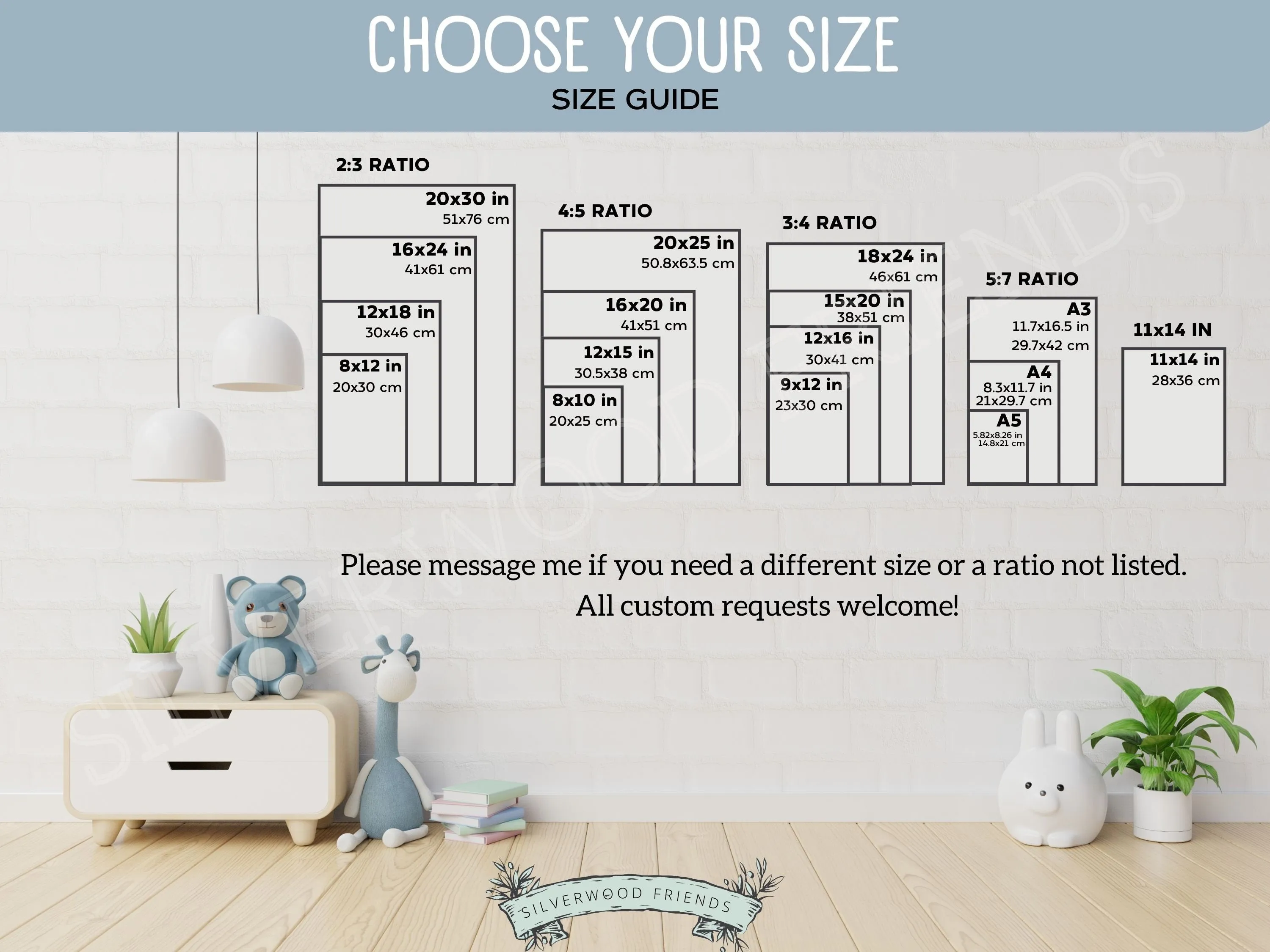 Personalised Peeking Bear Nursery Print