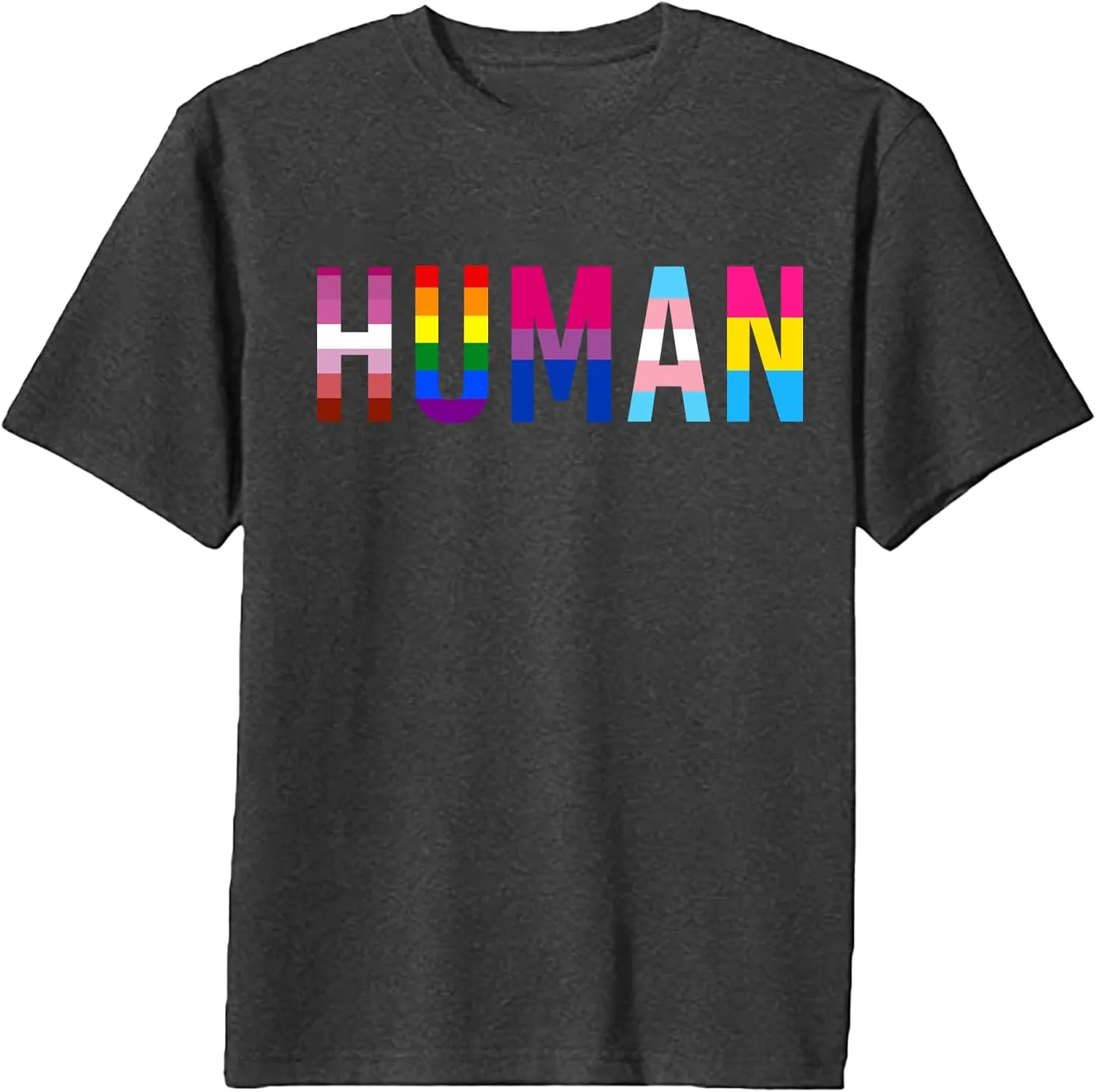 Pride Shirts Men: Human LGBTQ T Shirt Gay Pride Month Shirt Rainbow Graphic Tee LGBT Equality Blouse Tops