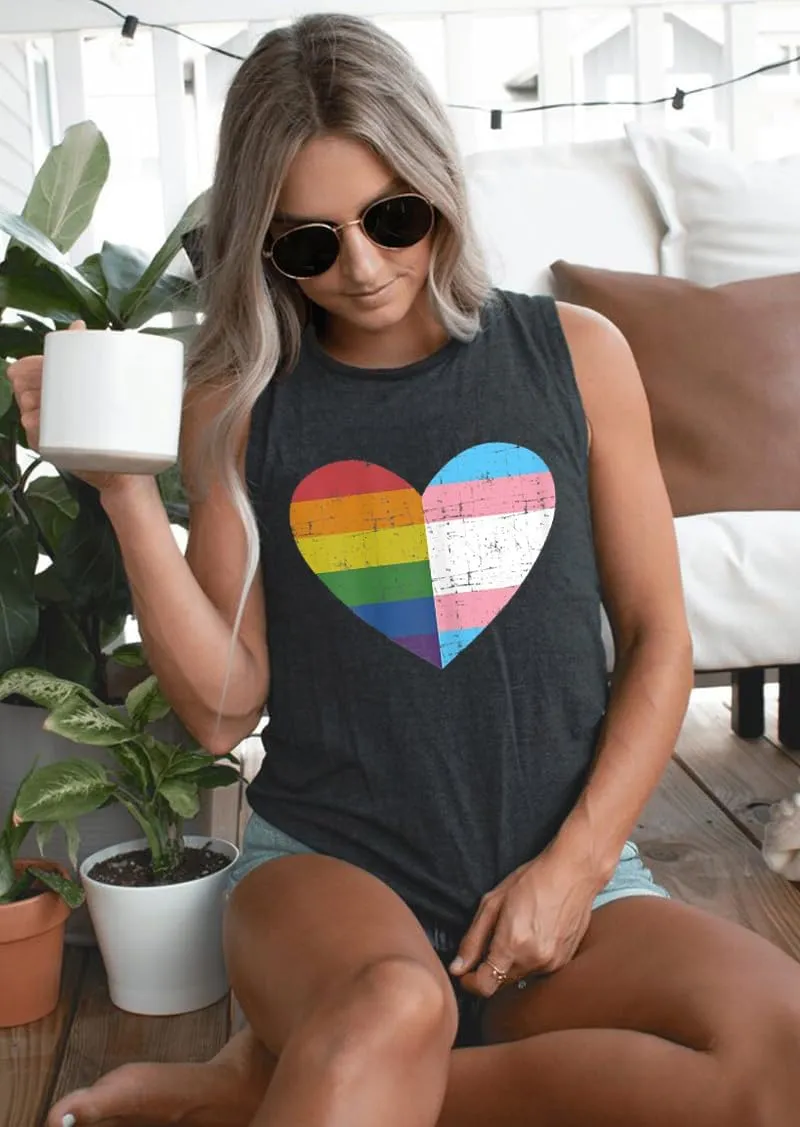 Pride Shirts Women Progress Rainbow Flag Tank Tops LGBTQ Equality Tank Sleeveless Graphic Tee Shirt