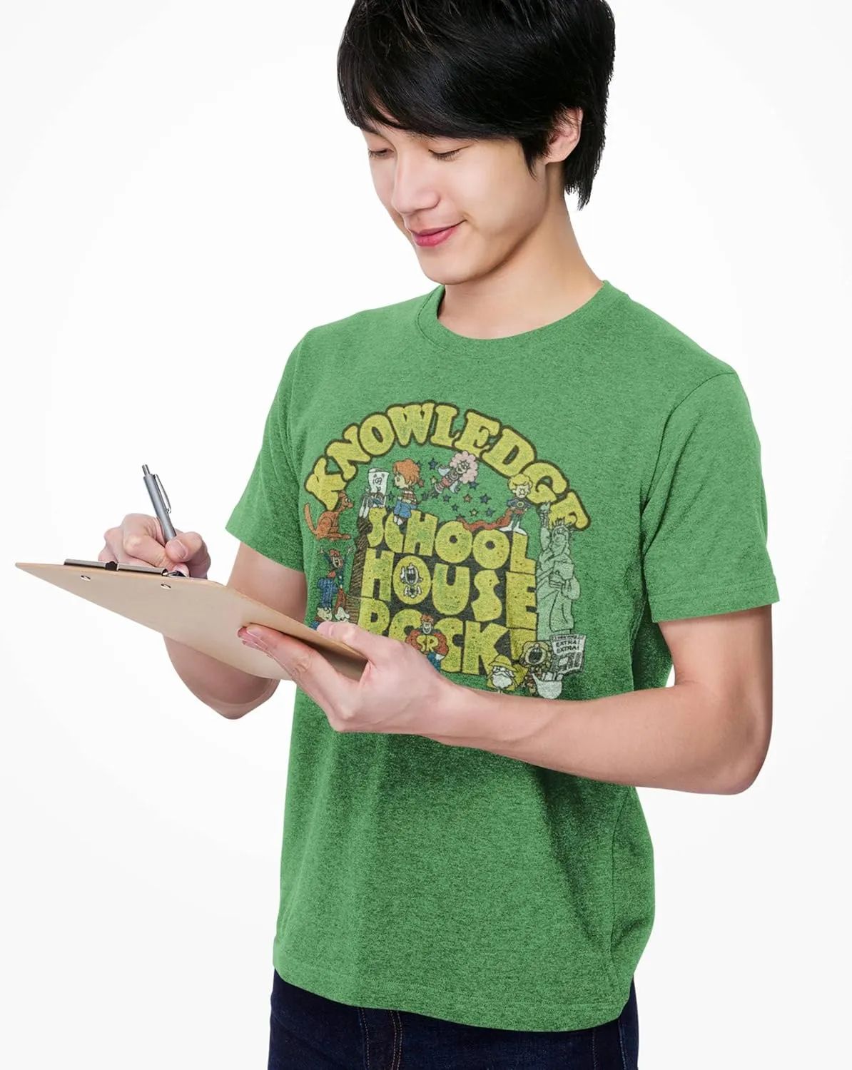 Ripple Junction Schoolhouse Rock Men's Short Sleeve T-Shirt Knowledge is Power Retro Vintage Nostalgia Officially Licensed